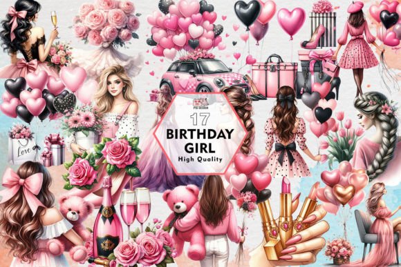 Birthday Girl Clipart PNG Graphics preview