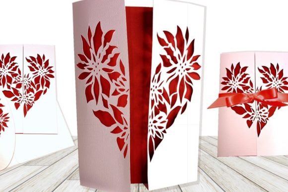 Flower Heart Gate Fold Card preview