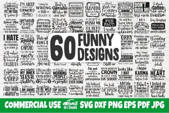 Funny Quotes Svg Bundle | 60 Designs preview