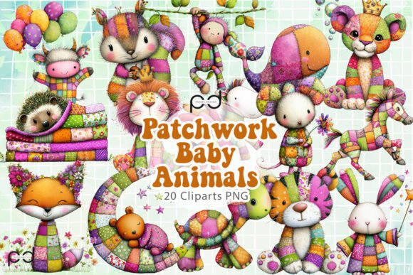 Patchwork Baby Animals Graphics preview