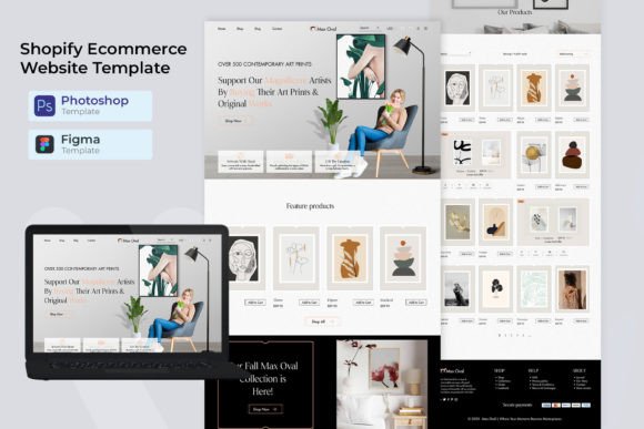 Shopify Art Store PSD & Figma Template preview