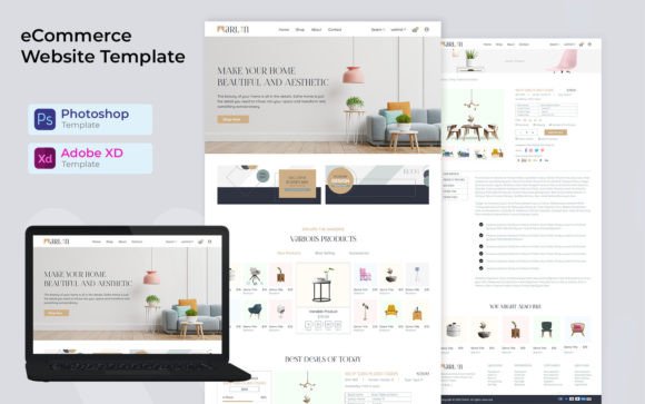 Shopify Ecommerce Website PSD & XD Template preview