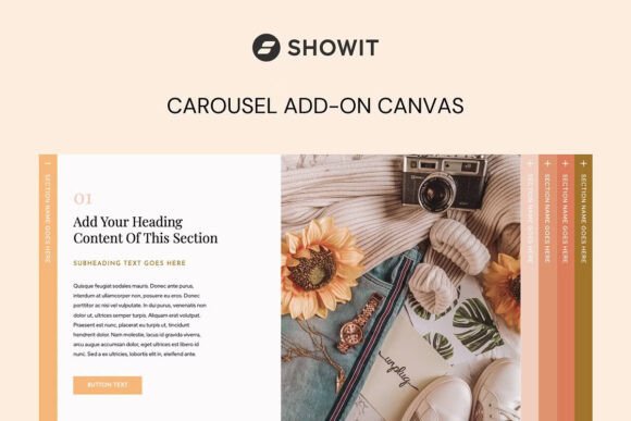 Showit Template Accordion Add on preview