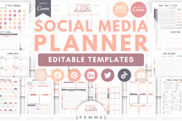 Social Media Planner Canva Templates preview