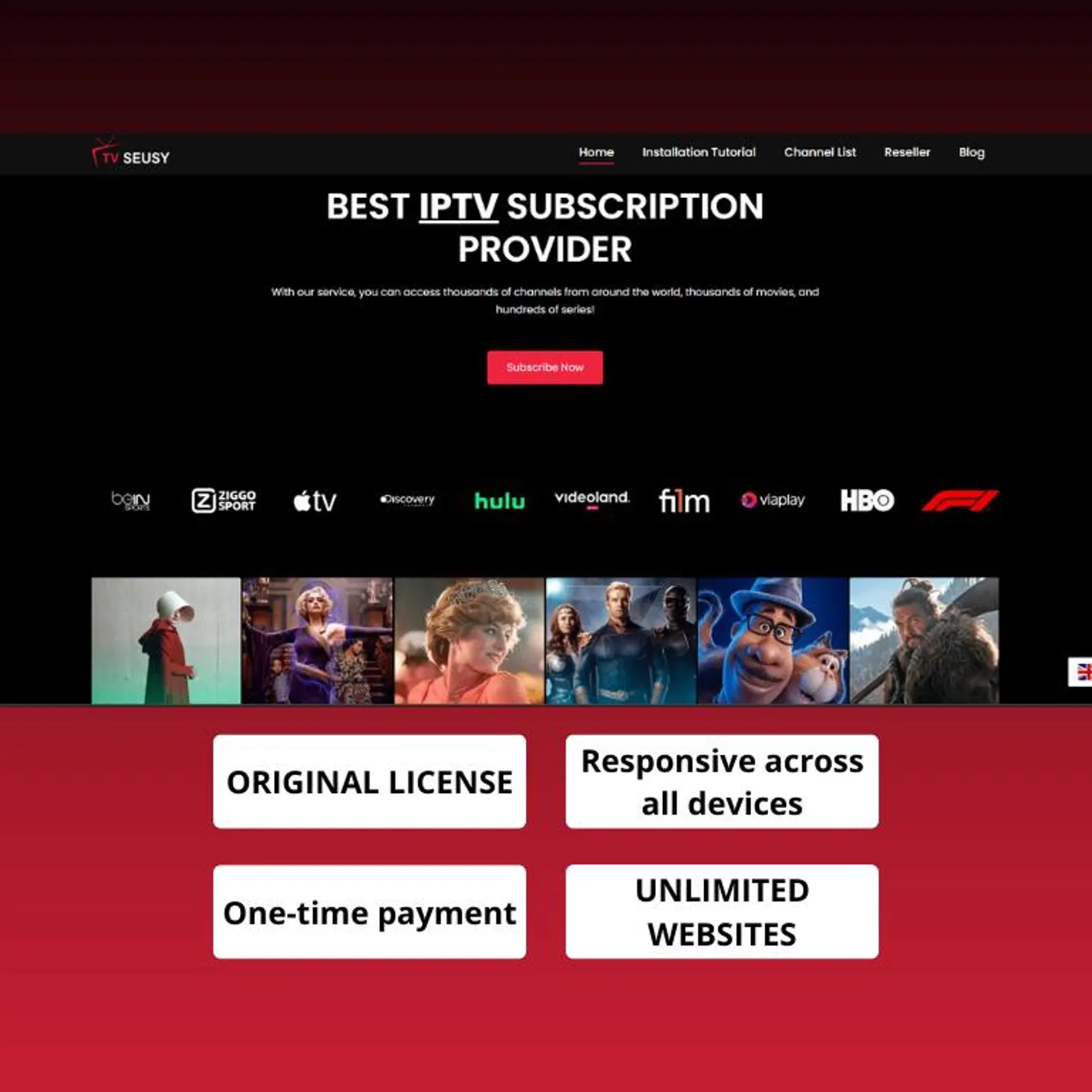 Streaming Template WordPress preview